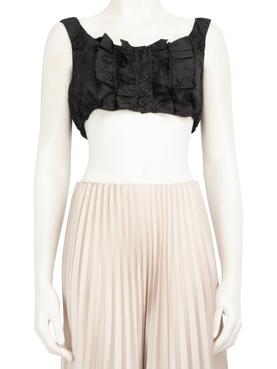 Miu Miu Black Silk Floral Bralette Top Miu Miu Black Silk Floral Bralette Top