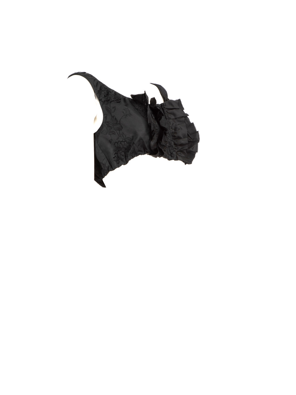 Miu Miu Black Silk Floral Bralette Top Miu Miu Black Silk Floral Bralette Top