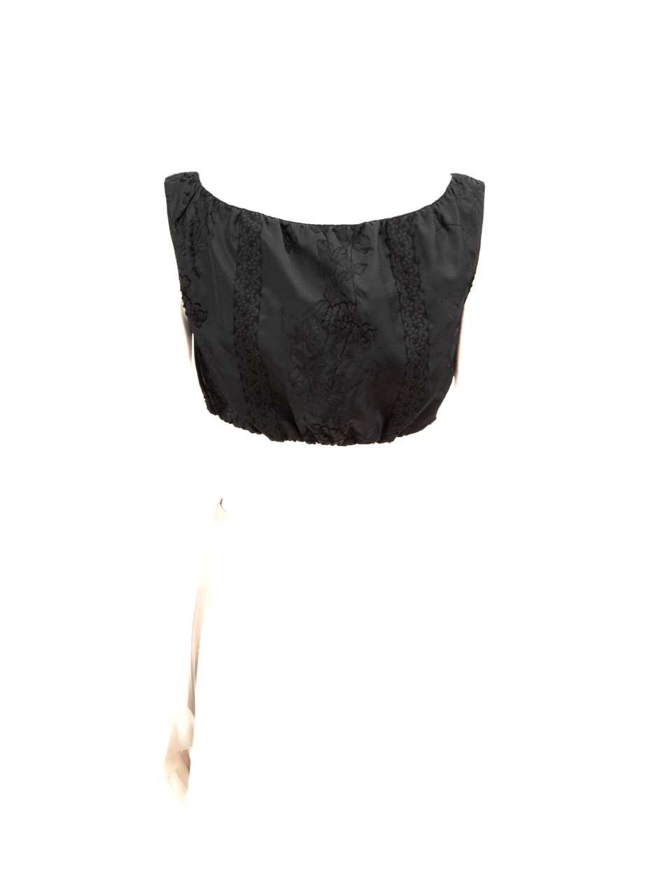 Miu Miu Black Silk Floral Bralette Top Miu Miu Black Silk Floral Bralette Top