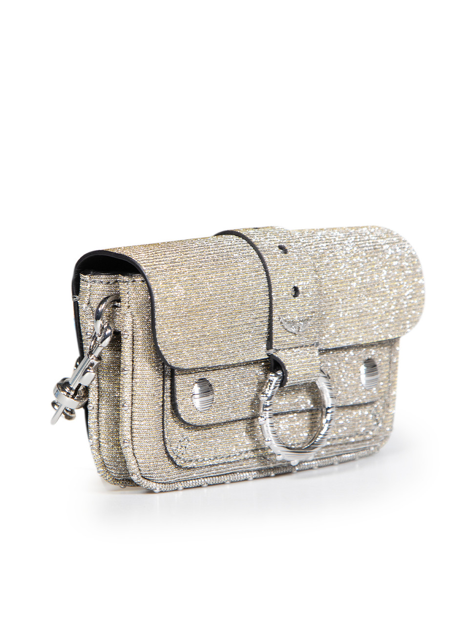 Zadig & Voltaire Silver Glitter Kate Wallet Bag Zadig & Voltaire Silver Glitter Kate Wallet Bag
