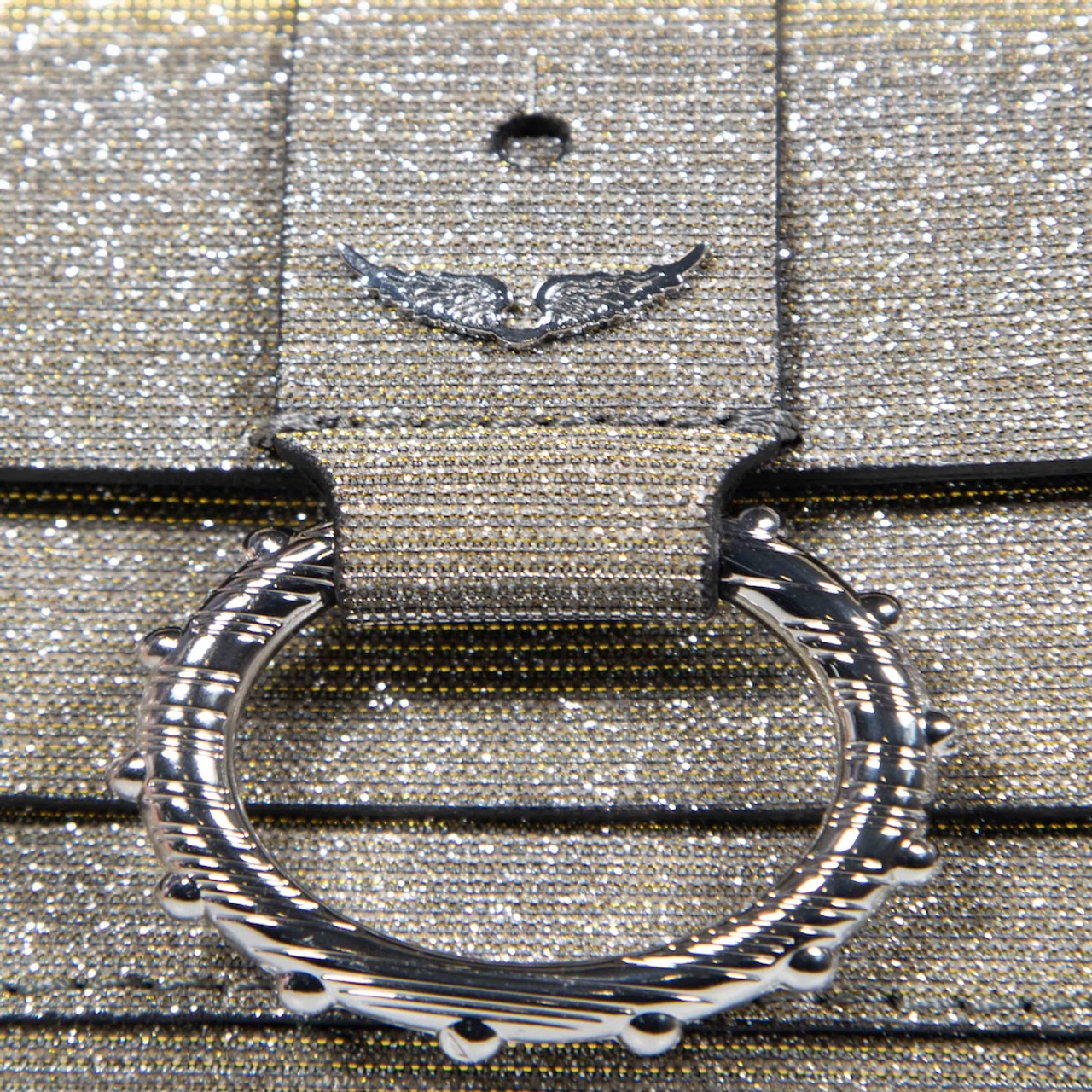 Zadig & Voltaire Silver Glitter Kate Wallet Bag Zadig & Voltaire Silver Glitter Kate Wallet Bag