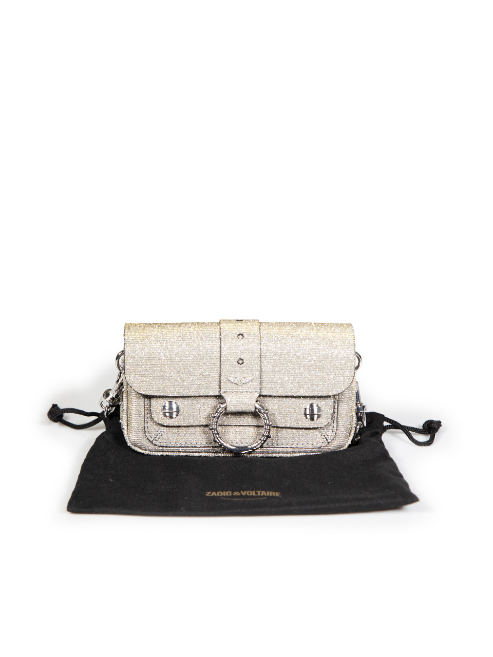 Zadig & Voltaire Silver Glitter Kate Wallet Bag Zadig & Voltaire Silver Glitter Kate Wallet Bag