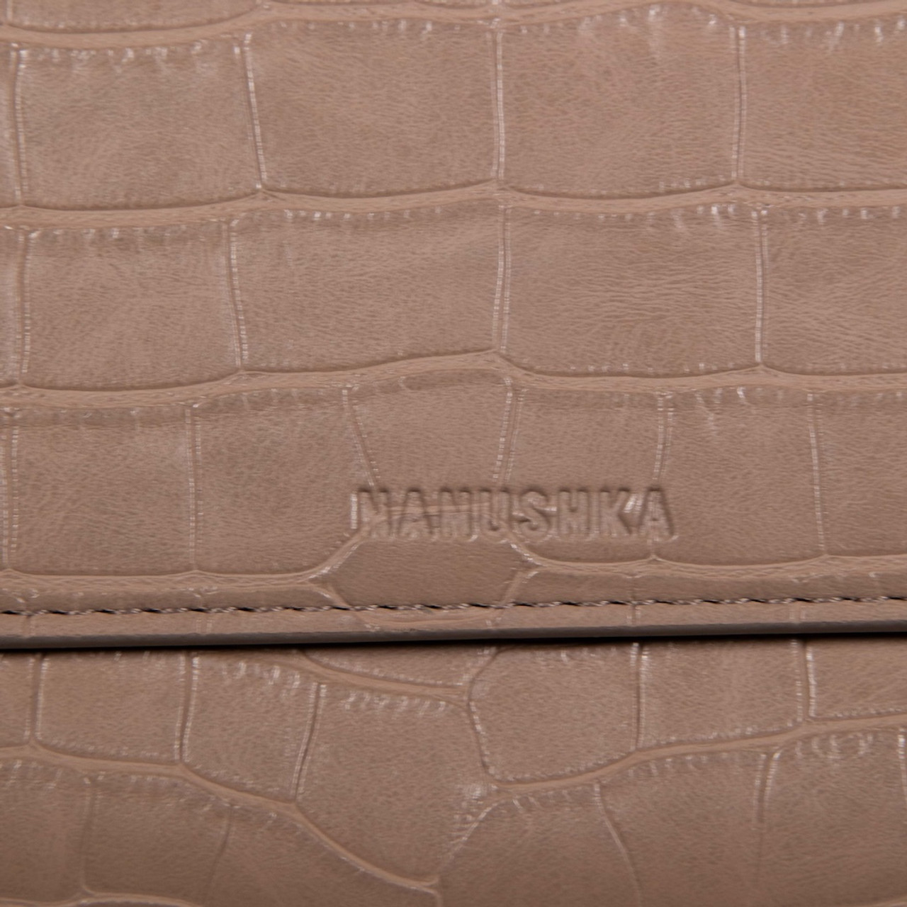 NANUSHKA Brown Vegan Leather Croc Embossed Day Bag NANUSHKA Brown Vegan Leather Croc Embossed Day Bag