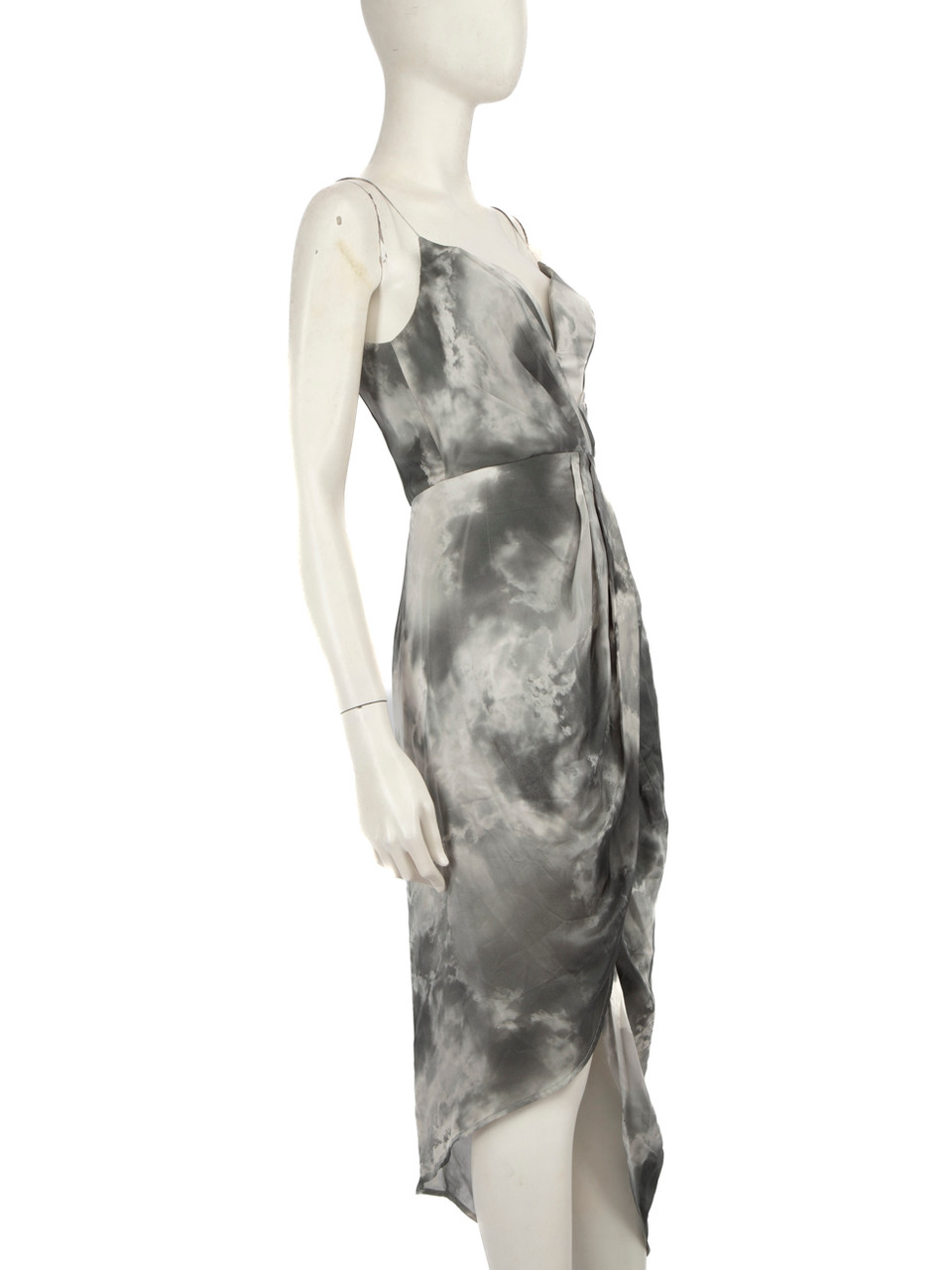 Zimmermann Grey Silk Tie Dye Midi Dress Zimmermann Grey Silk Tie Dye Midi Dress