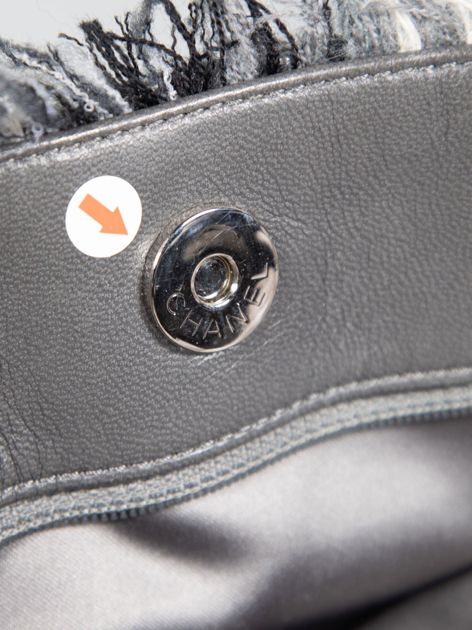 Chanel 2009-10 Grey Quilted Vinyl & Tweed Funny Patchwork Tote Chanel 2009-10 Grey Quilted Vinyl & Tweed Funny Patchwork Tote