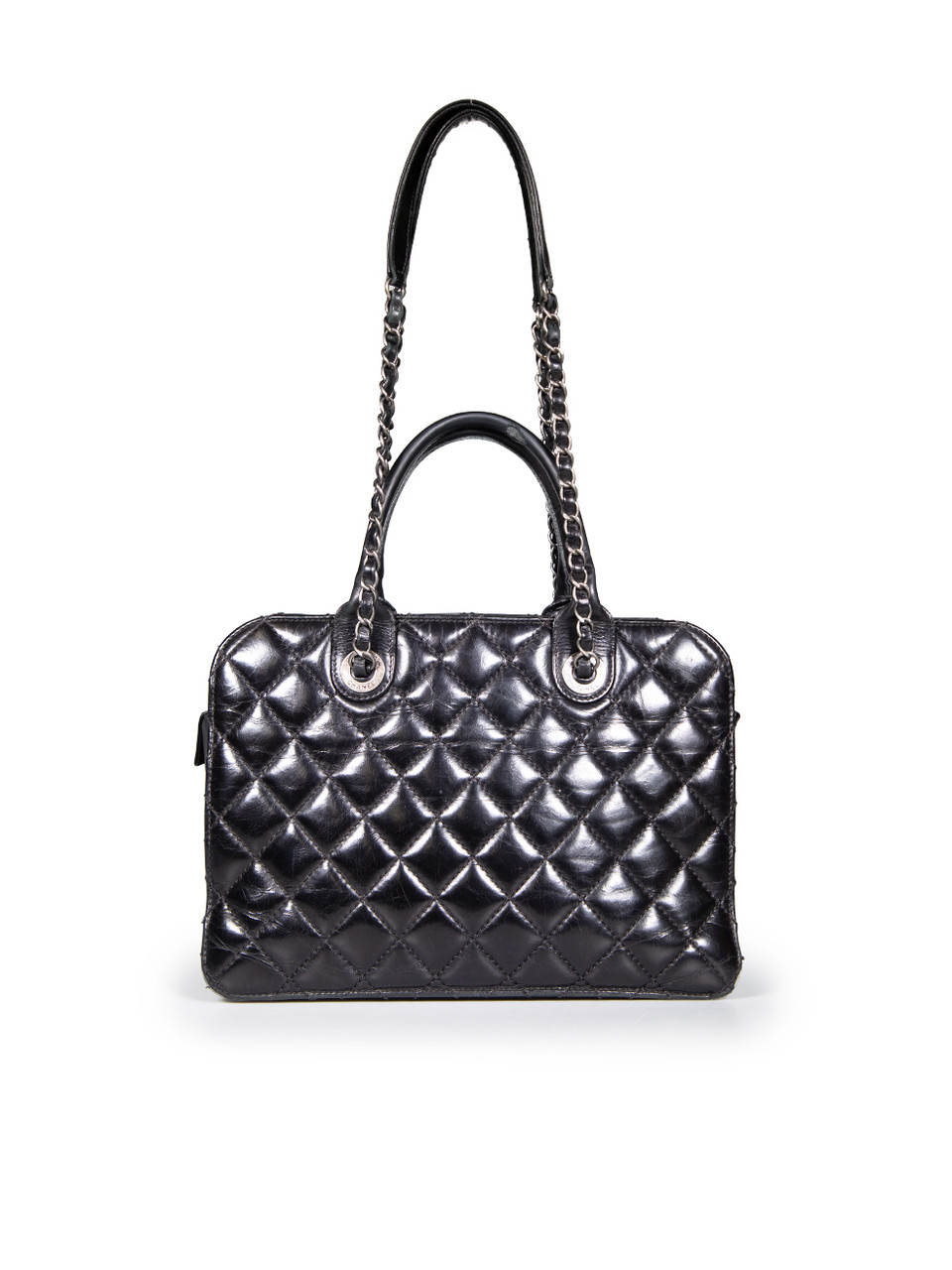 Chanel 2016 Black Leather Shopping Tote Bag