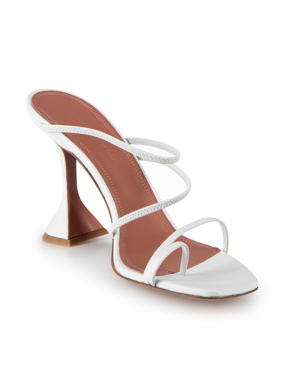 Amina Muaddi White Naima 95 Leather Sandals Amina Muaddi White Naima 95 Leather Sandals