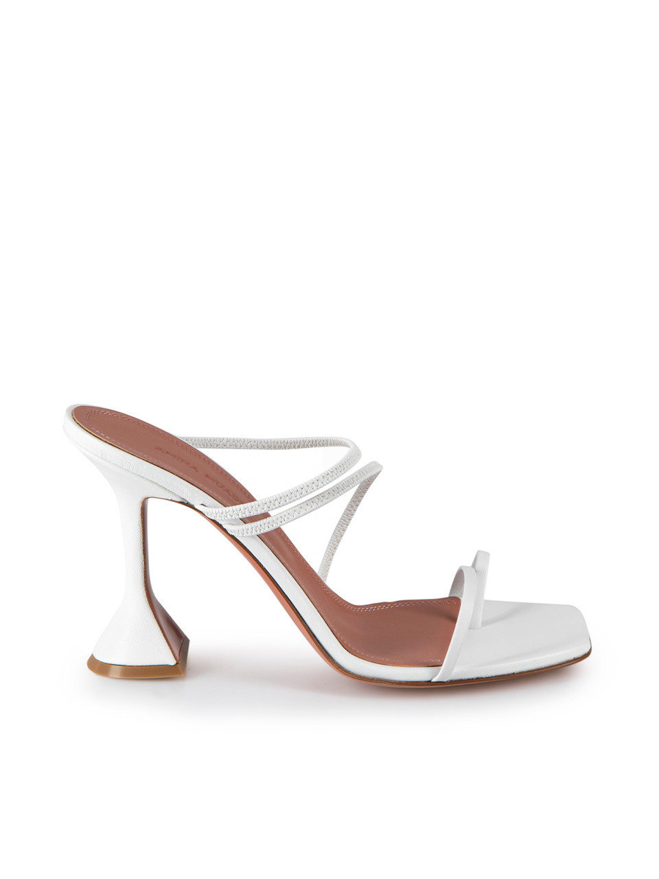 Amina Muaddi White Naima 95 Leather Sandals Amina Muaddi White Naima 95 Leather Sandals
