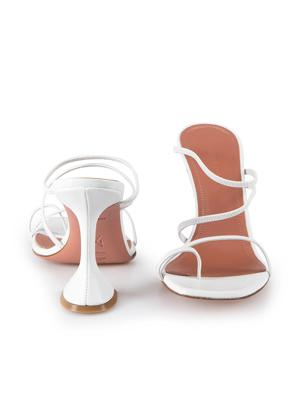 Amina Muaddi White Naima 95 Leather Sandals Amina Muaddi White Naima 95 Leather Sandals