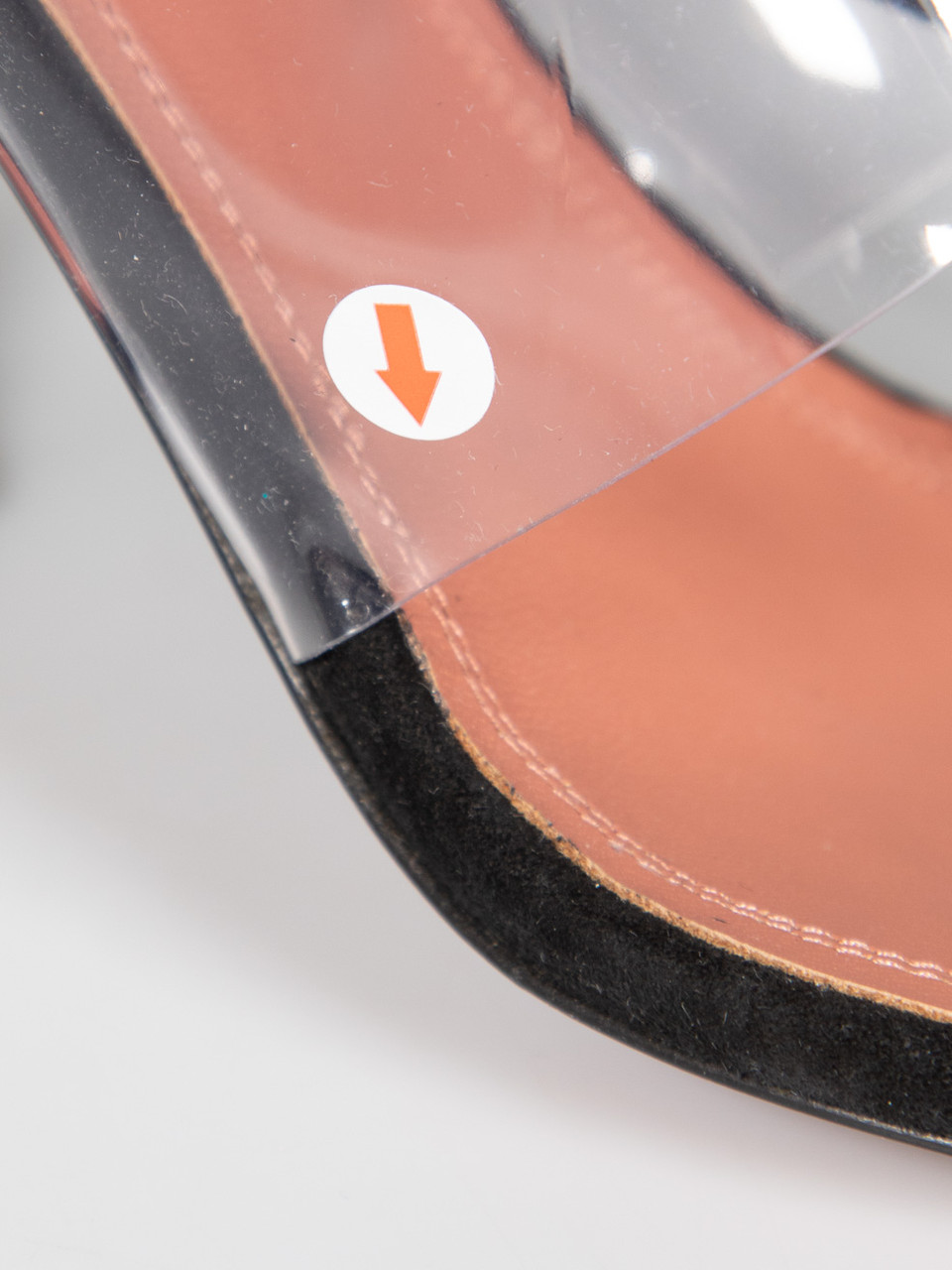 Amina Muaddi Black Zula 95 Suede Thong Sandals