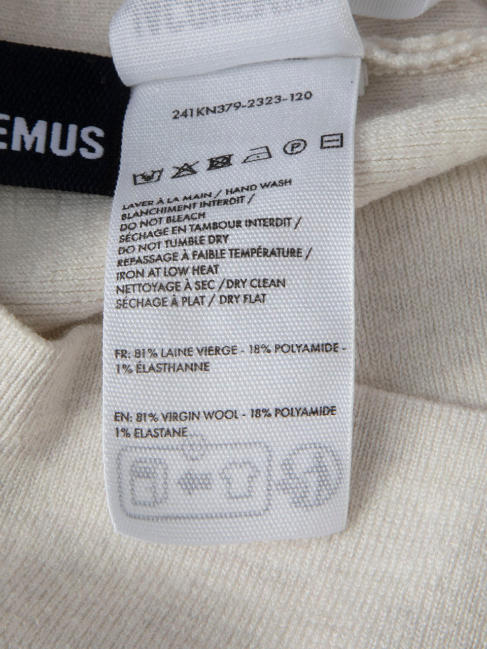 Jacquemus Ecru Tie Wool Midi Dress Jacquemus Ecru Tie Wool Midi Dress