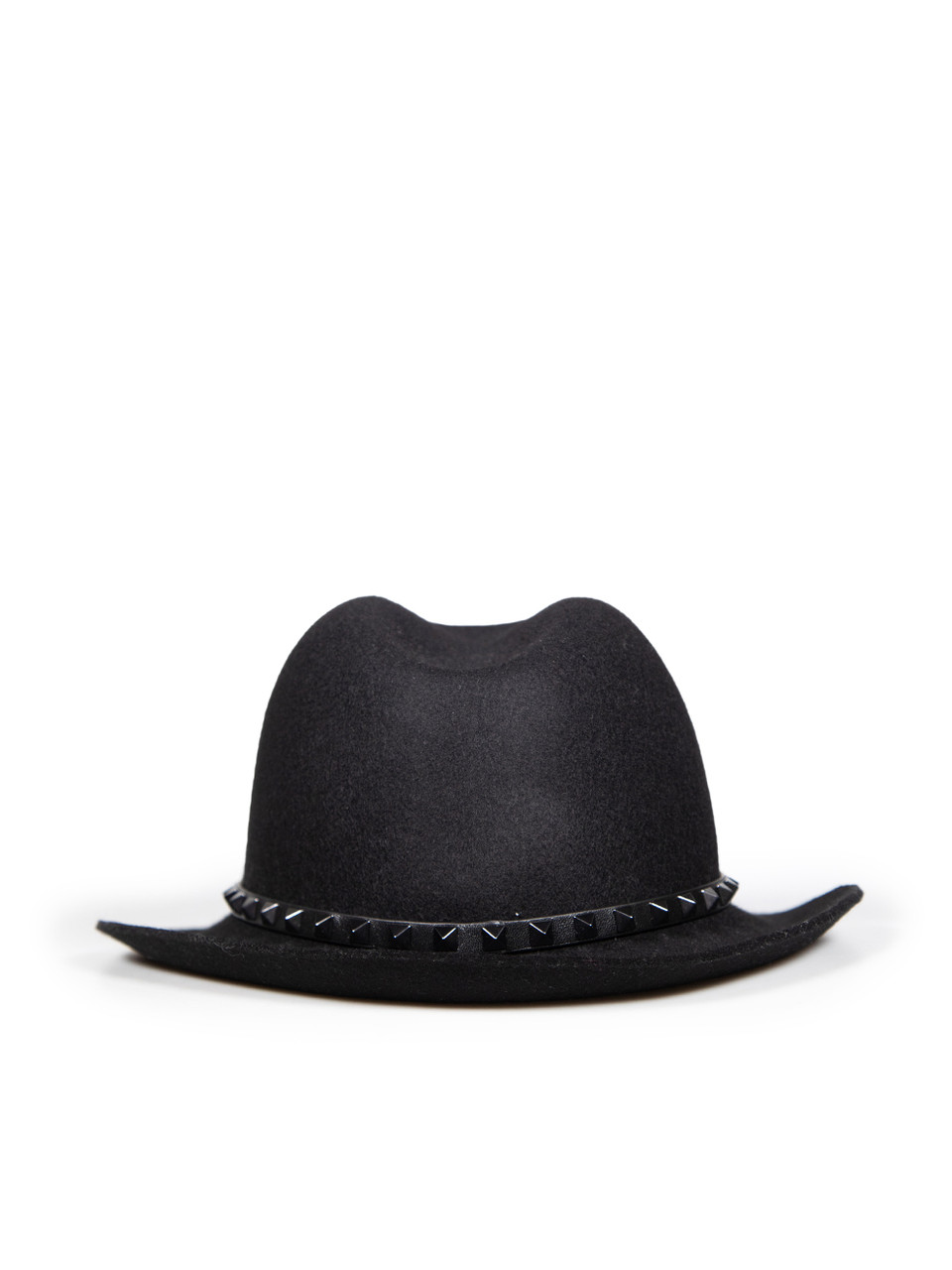 Valentino Garavani Black Wool Studded Fedora Hat