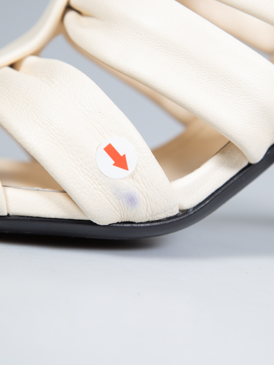 Khaite Ecru Leather Strappy Heeled Sandals