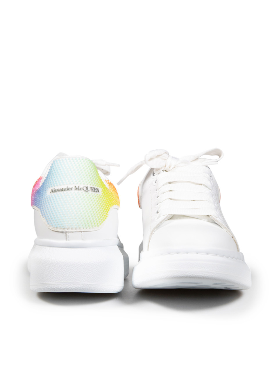 Alexander McQueen White Leather Oversize Rainbow Trainers Alexander McQueen White Leather Oversize Rainbow Trainers