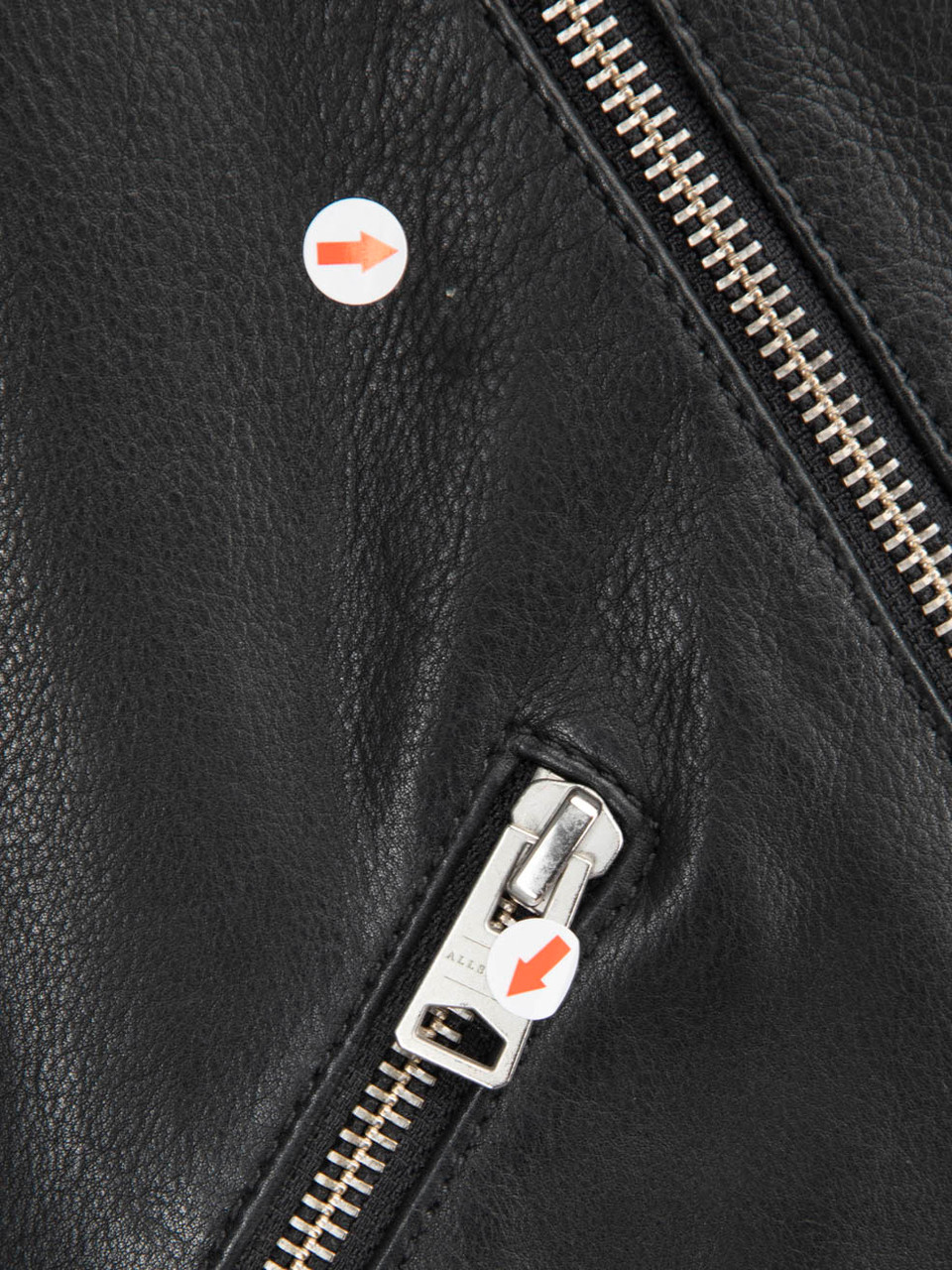 All Saints Black Faux Fur Leather Biker Jacket