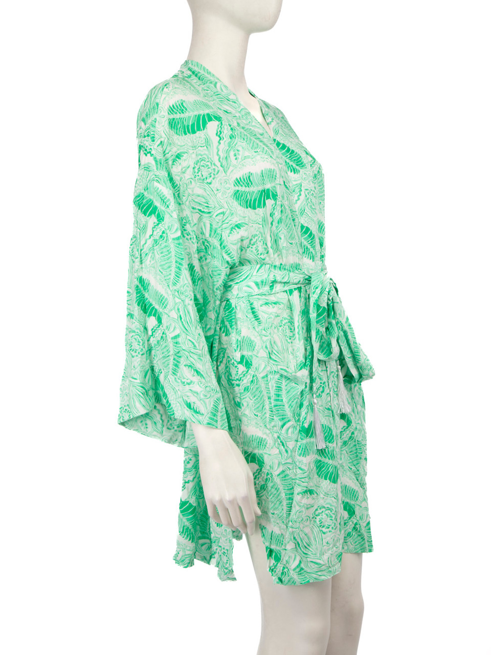 Melissa Odabash Green Leaf Print Robe Melissa Odabash Green Leaf Print Robe