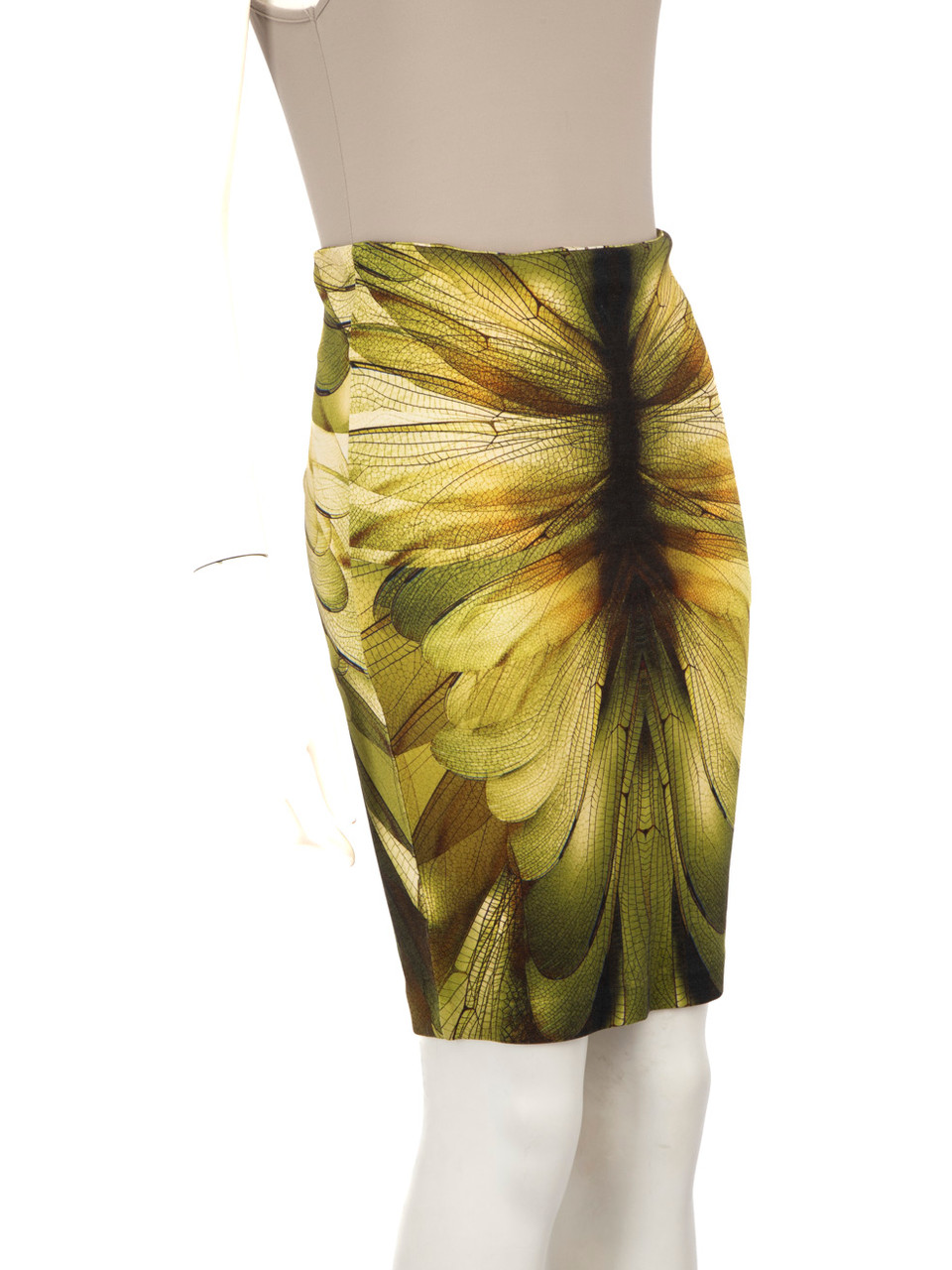 Alexander McQueen Green Wing Print Skirt Alexander McQueen Green Wing Print Skirt