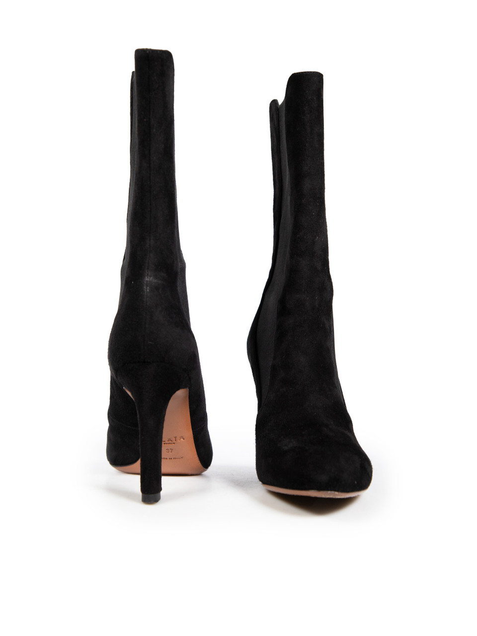 Alaïa Black Mid Calf Suede Boots Alaïa Black Mid Calf Suede Boots