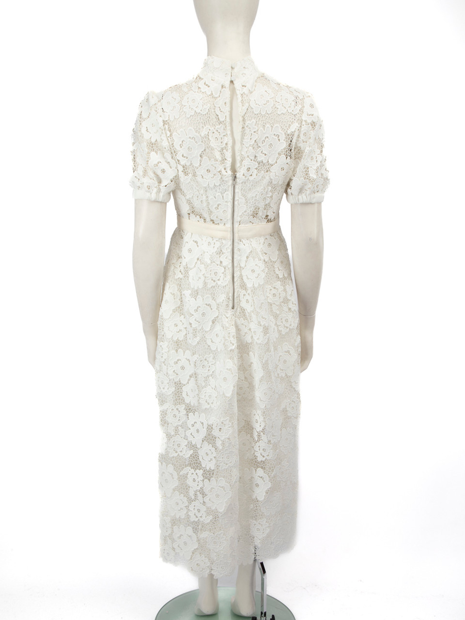 Self-Portrait White Lace Floral Midi Dress Self-Portrait White Lace Floral Midi Dress