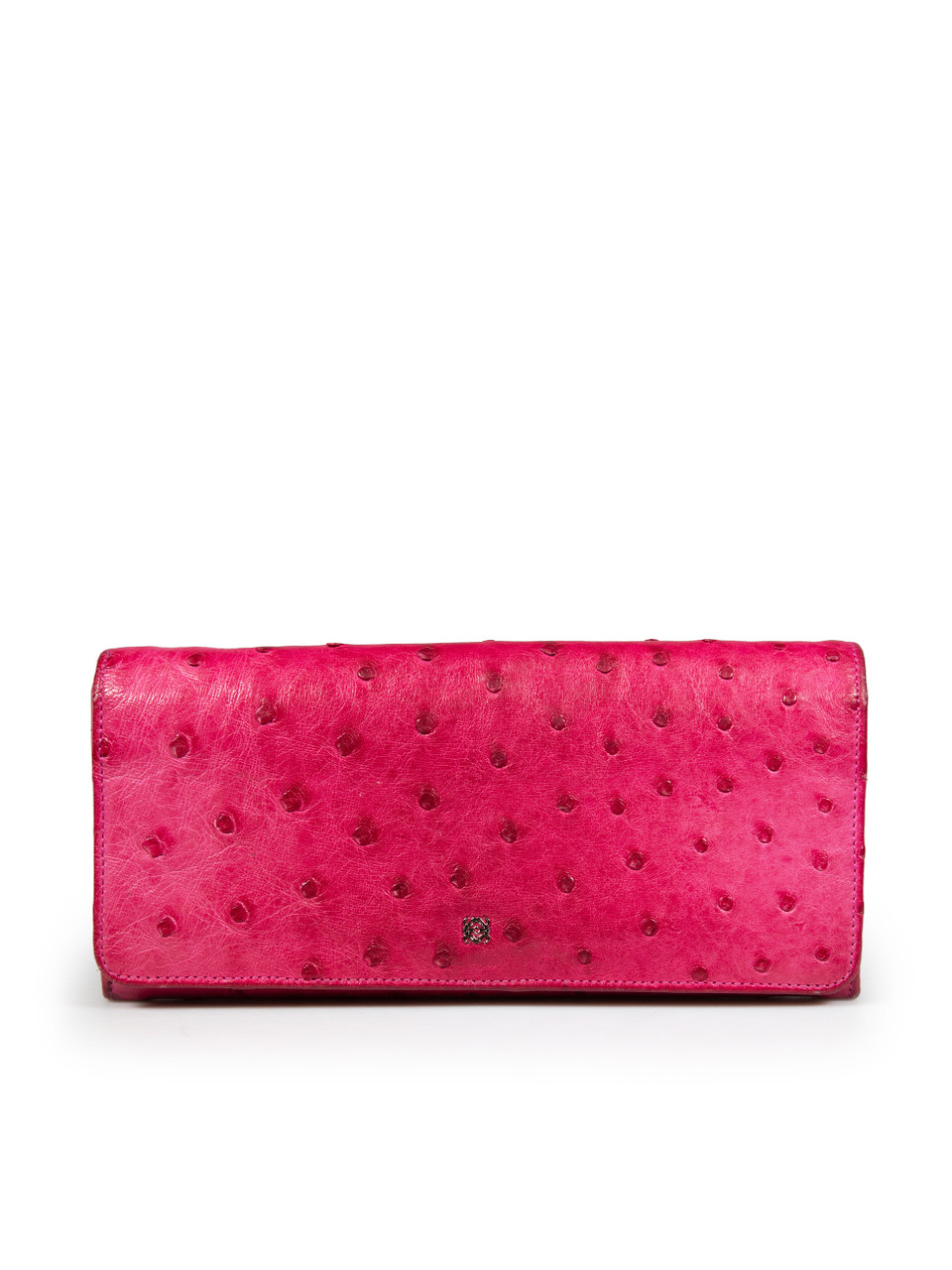 Loewe Pink Ostrich Leather Wallet
