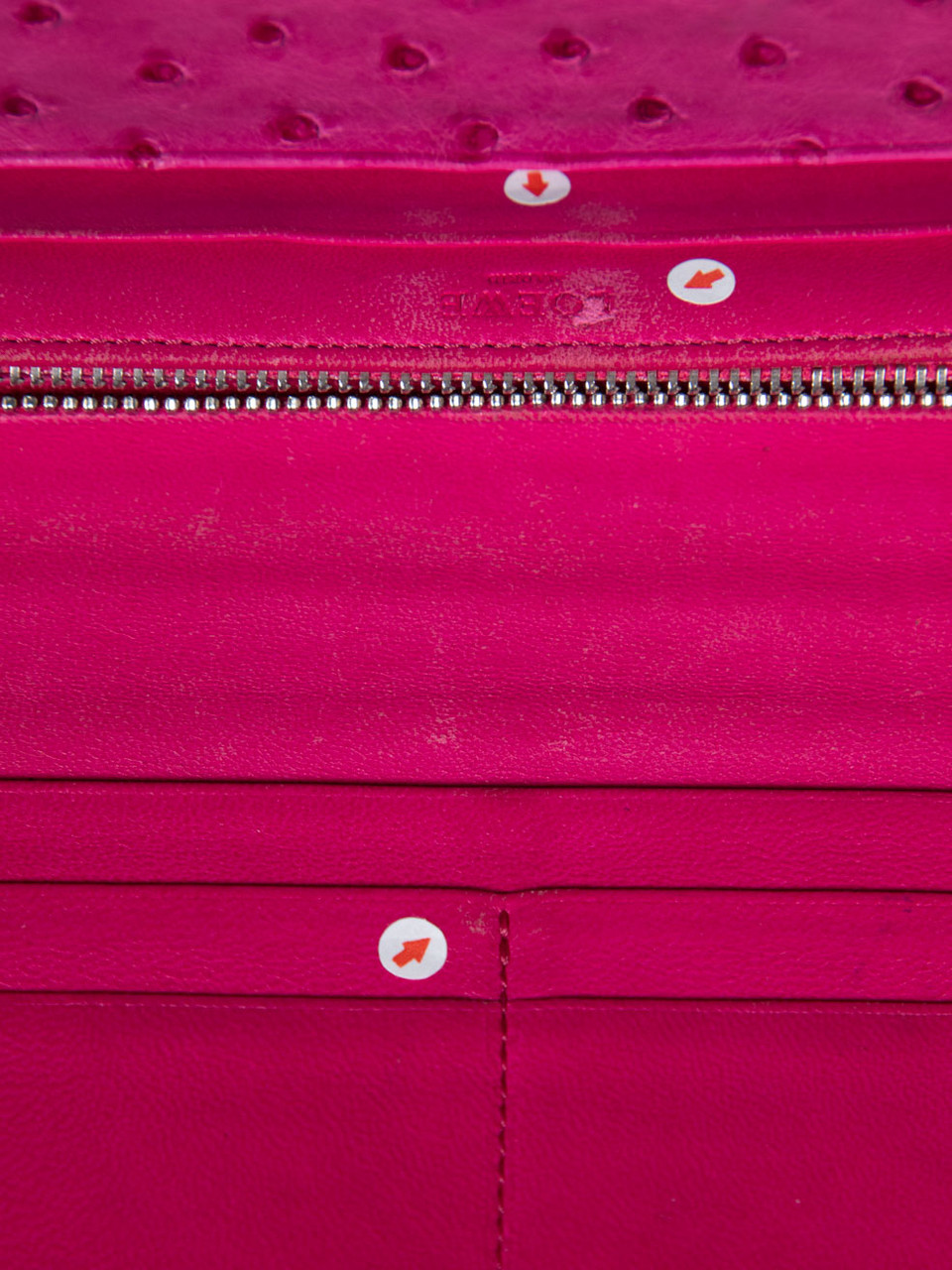 Loewe Pink Ostrich Leather Wallet