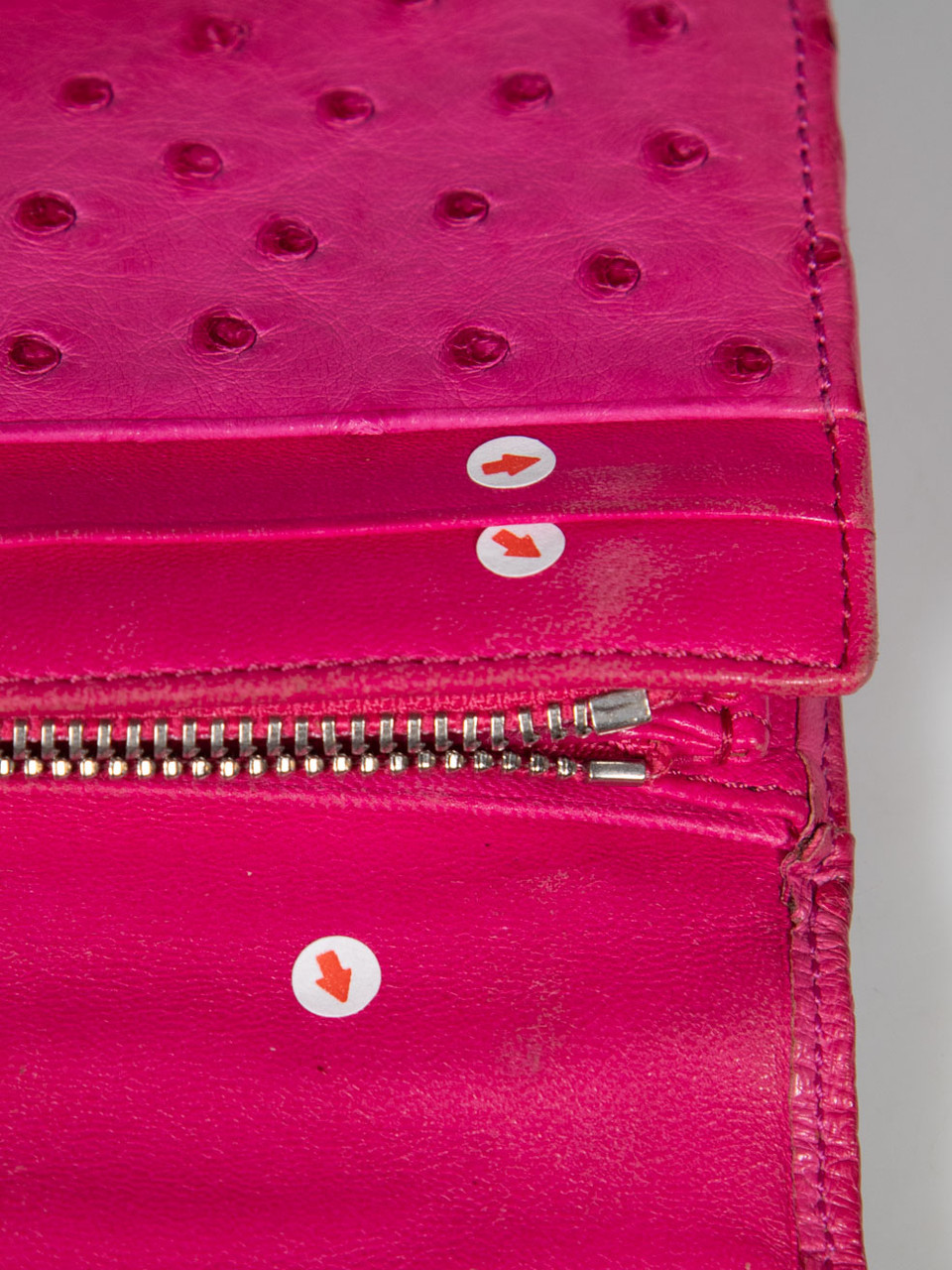 Loewe Pink Ostrich Leather Wallet