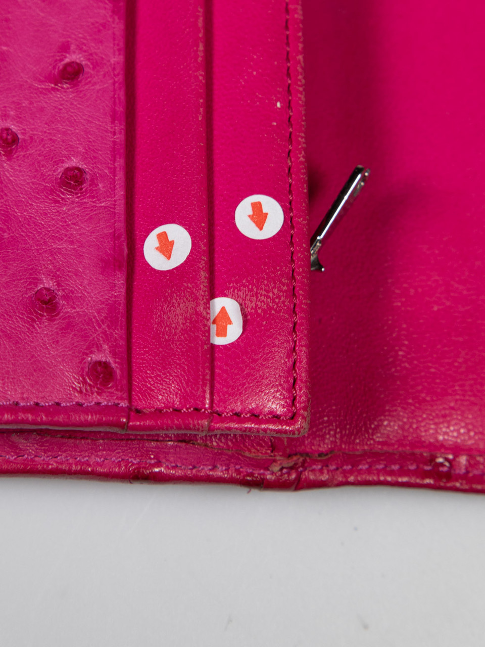 Loewe Pink Ostrich Leather Wallet