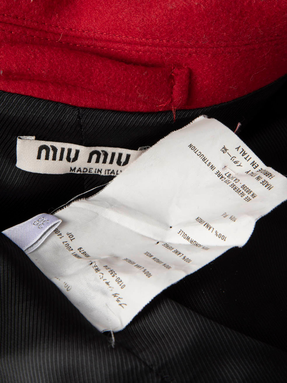 Miu Miu Red Wool Double Breasted Jacket Miu Miu Red Wool Double Breasted Jacket