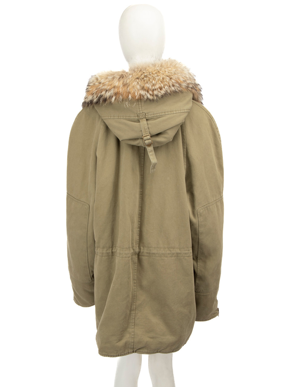 Saint Laurent Green Coyote Fur Collar Parka Coat Saint Laurent Green Coyote Fur Collar Parka Coat