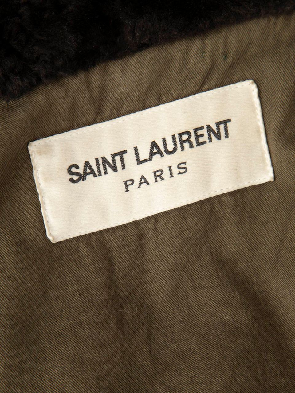 Saint Laurent Green Coyote Fur Collar Parka Coat Saint Laurent Green Coyote Fur Collar Parka Coat