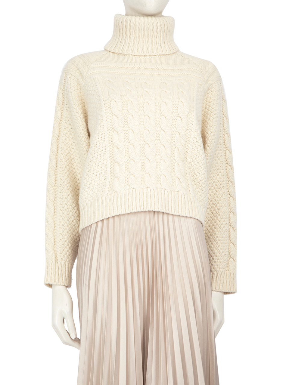 Céline Ecru Wool Turtleneck Knit Jumper Céline Ecru Wool Turtleneck Knit Jumper
