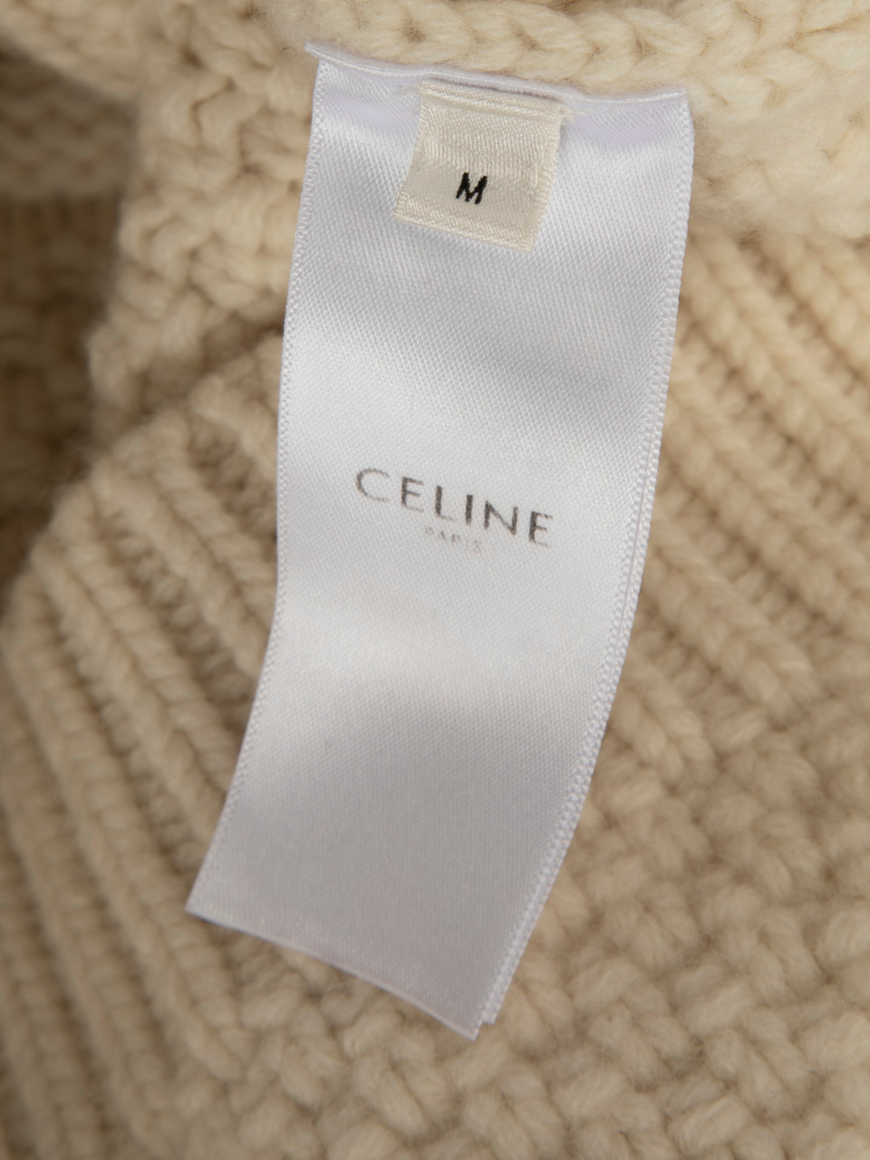 Céline Ecru Wool Turtleneck Knit Jumper Céline Ecru Wool Turtleneck Knit Jumper