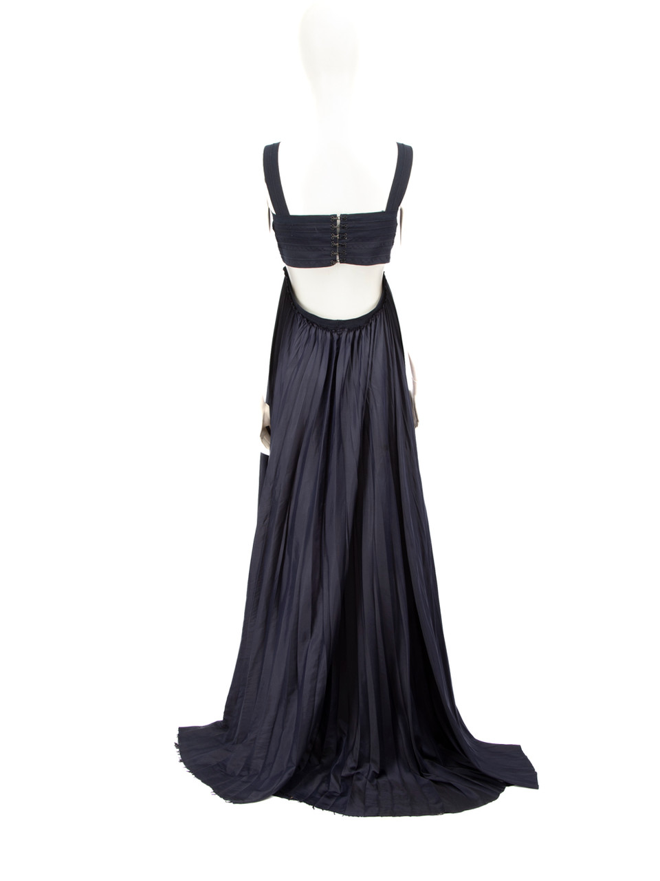 A.L.C. Navy Pleated Skirt Maxi Dress