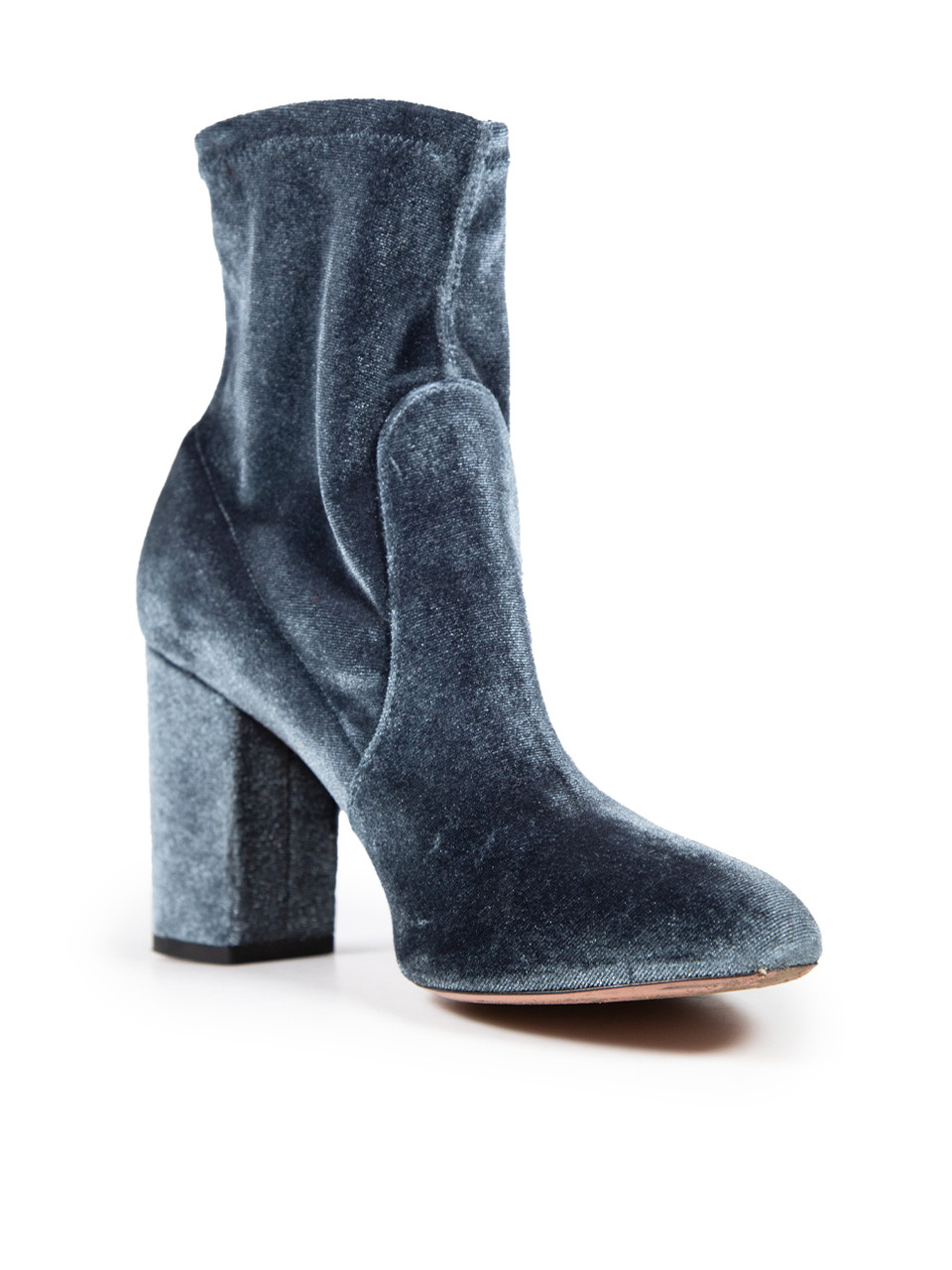 Aquazzura Grey Velvet Ankle Boots Aquazzura Grey Velvet Ankle Boots