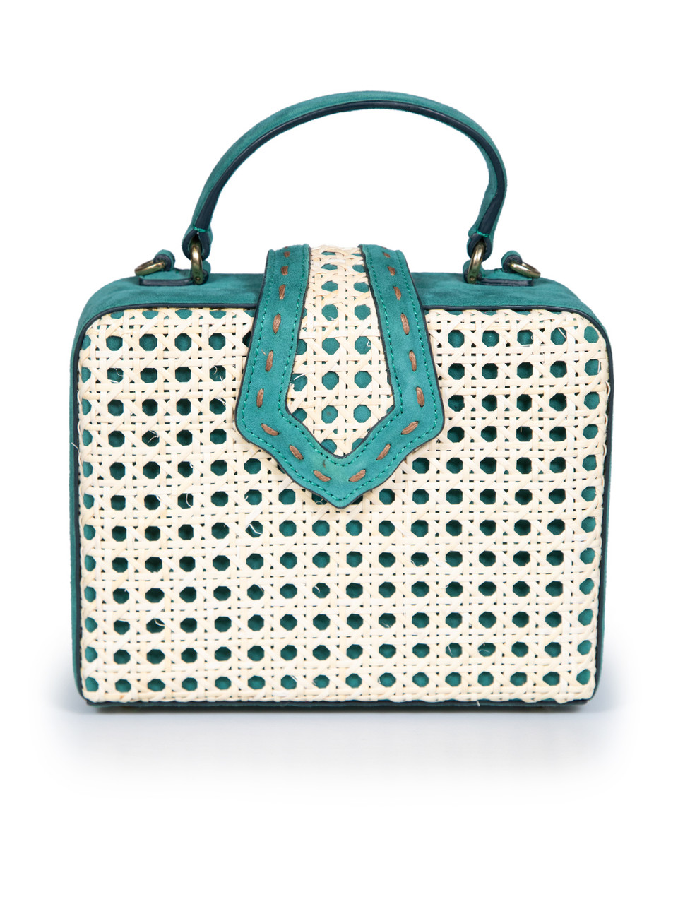 Mehry Mu Teal Wicker Fey Mini Bag Mehry Mu Teal Wicker Fey Mini Bag