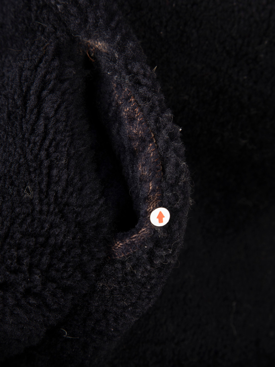 Sandro Brown & Navy Lamb Shearling Reversible Coat