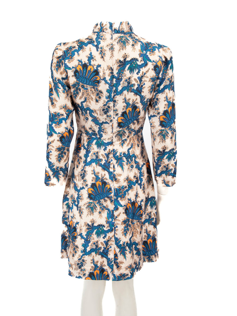 Sandro Abstract Patterned Silk High Neck Dress