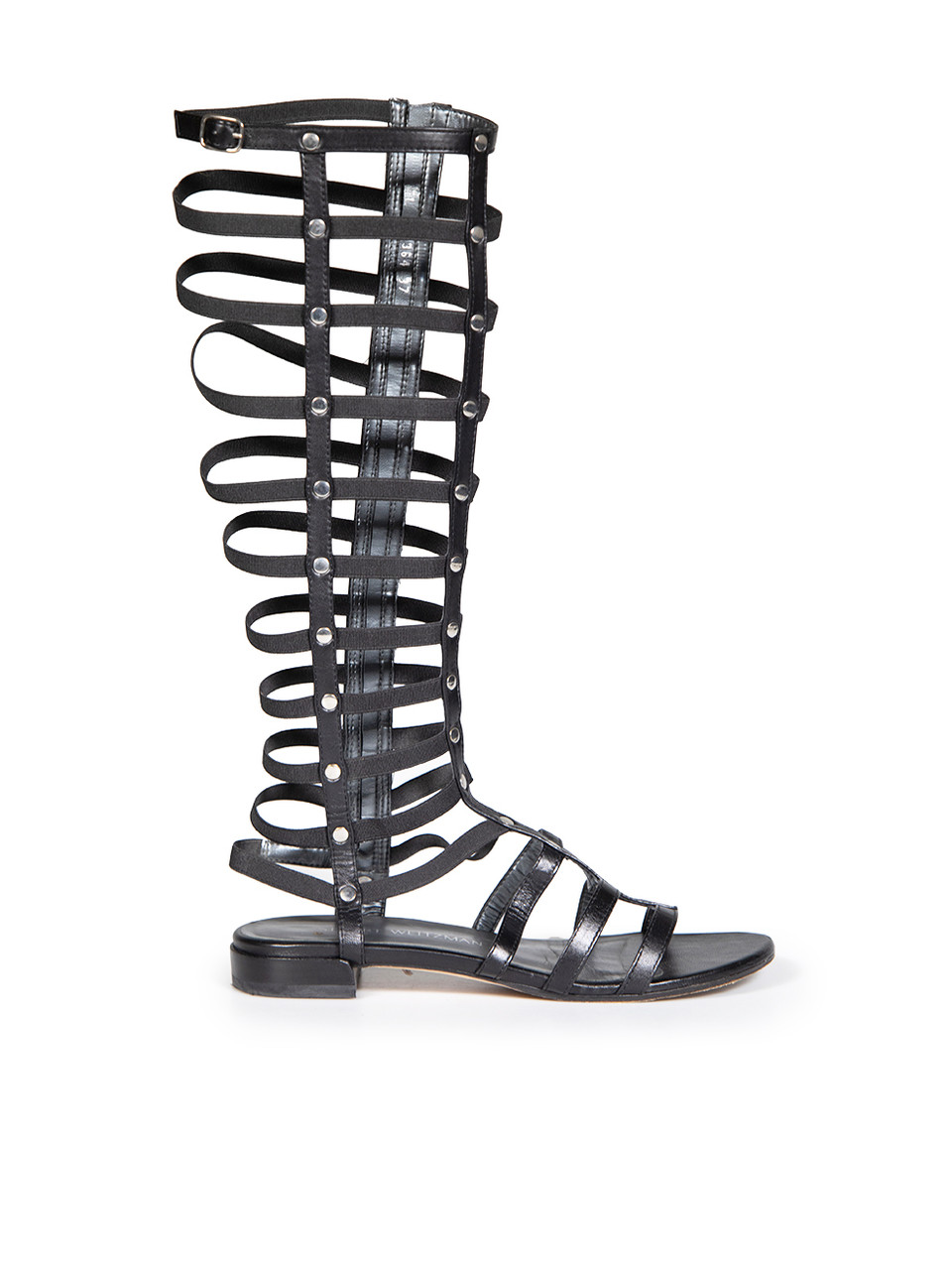 Stuart Weitzman Black Knee High Gladiator Sandals