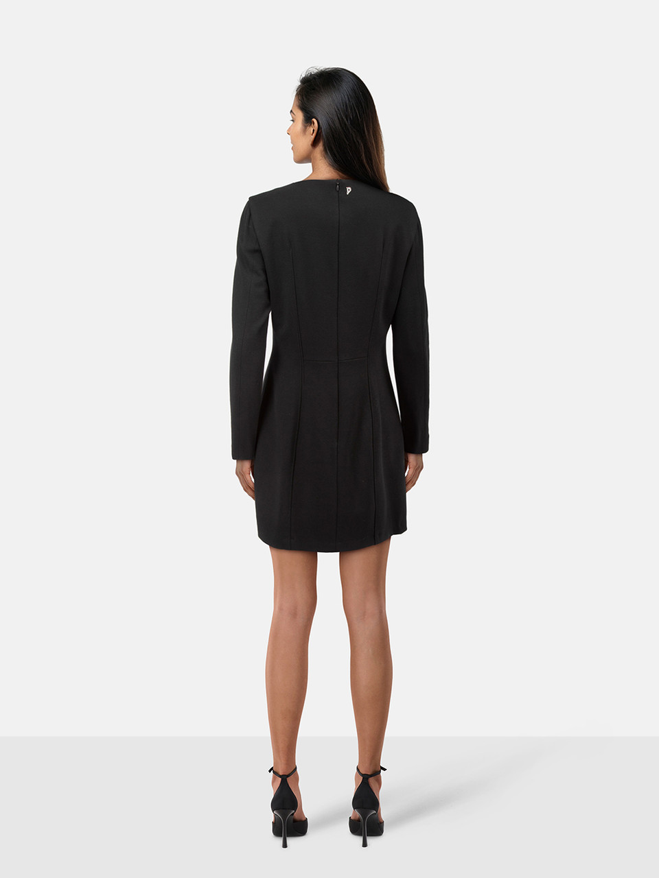 Dondup Black Long Sleeve Short Dress