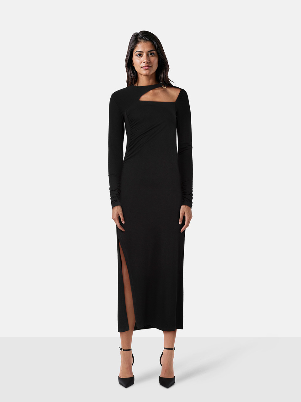Dondup Black Cut Out Detail Long Dress