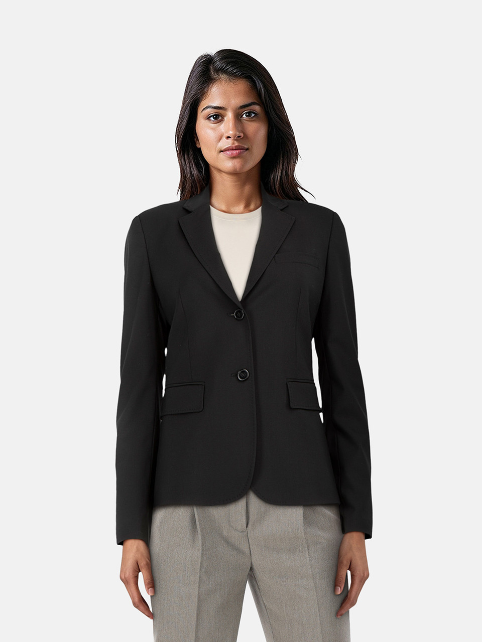 Dondup Black Satin Lapel Single Breasted Blazer