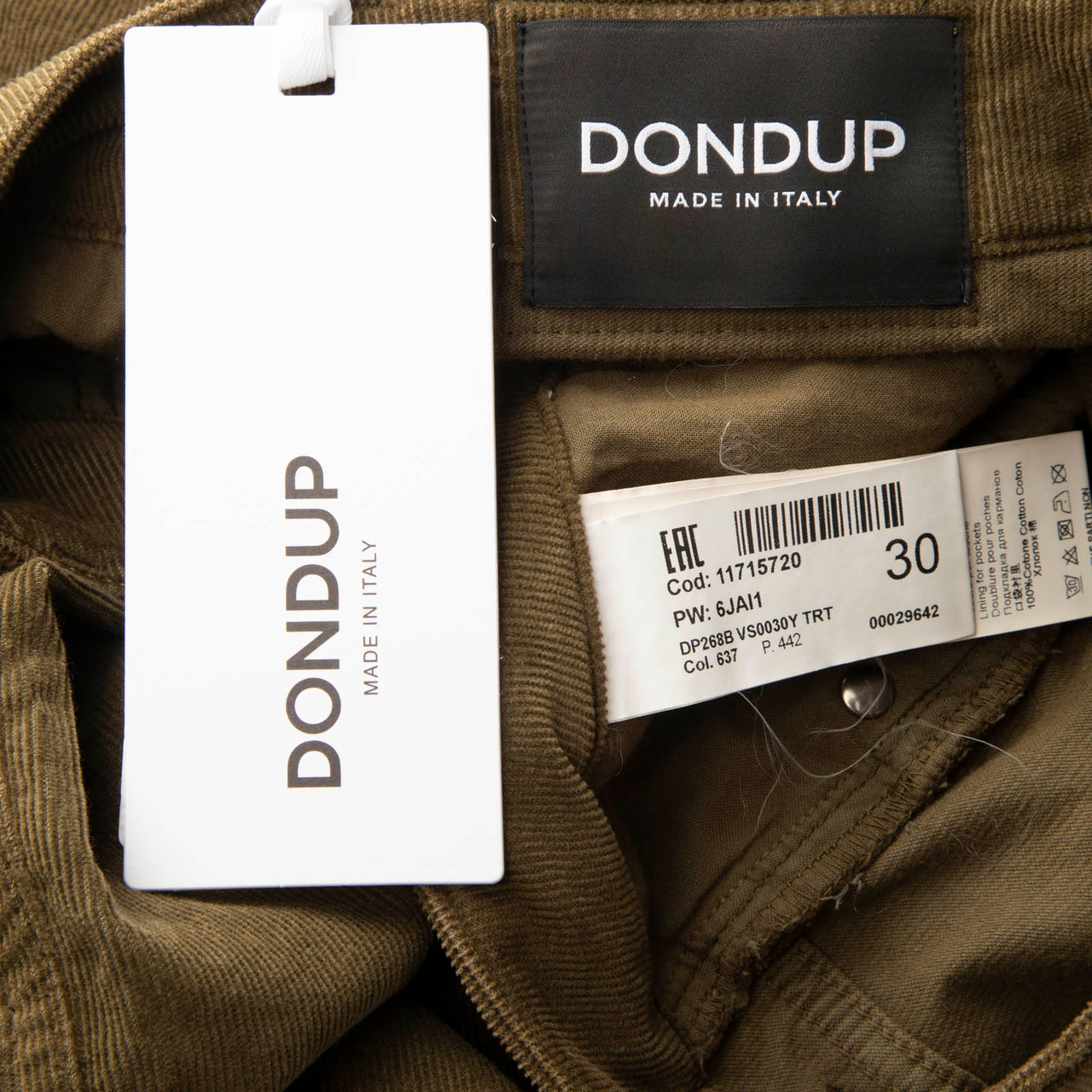 Dondup Green Koons Cropped Leg Trousers