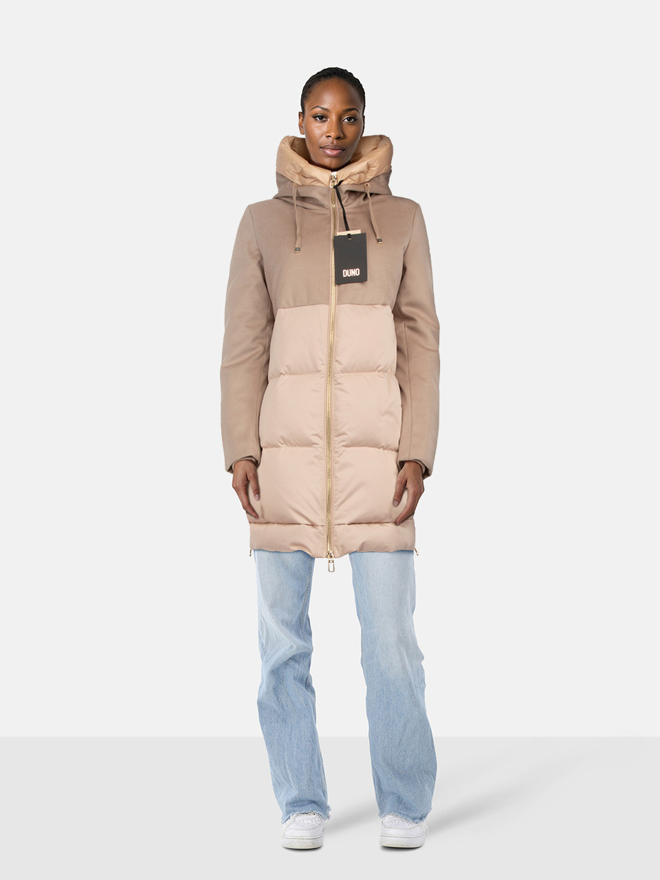 Duno Brown Wool Panel Talia Coat