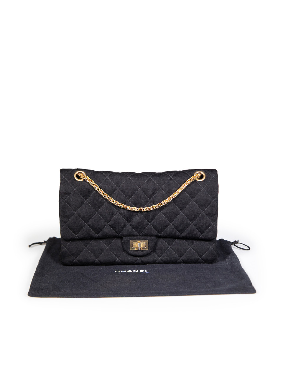 Chanel 2009-2010 Black Quilted Jersey 2.55 Bag