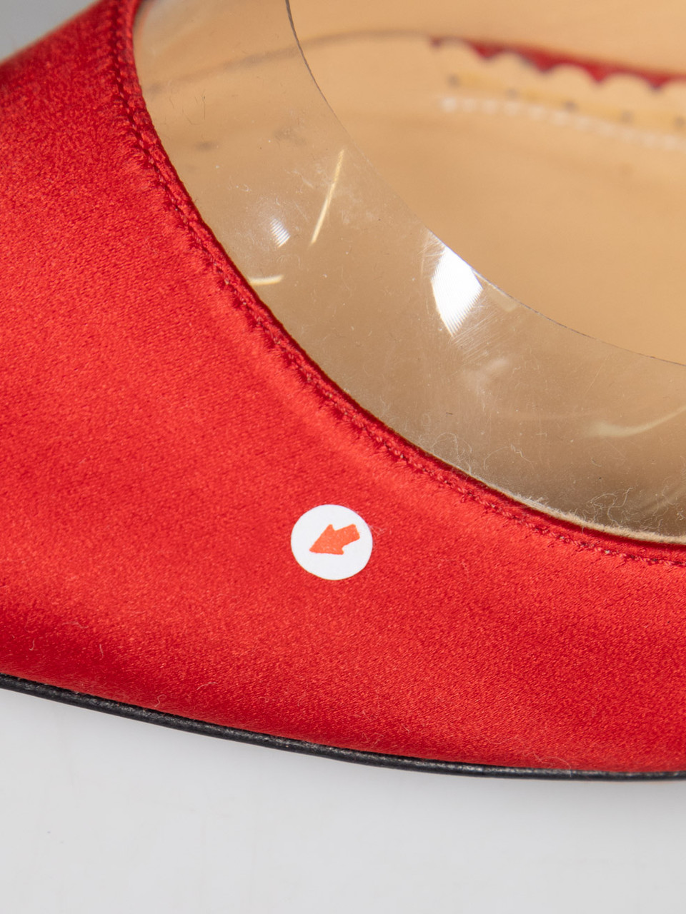 Charlotte Olympia Red Satin Ankle Tie Detail Heels