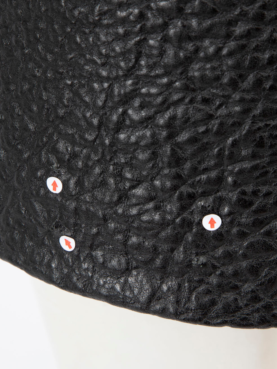 Prada Black Leather Crinkle Texture Mini Skirt