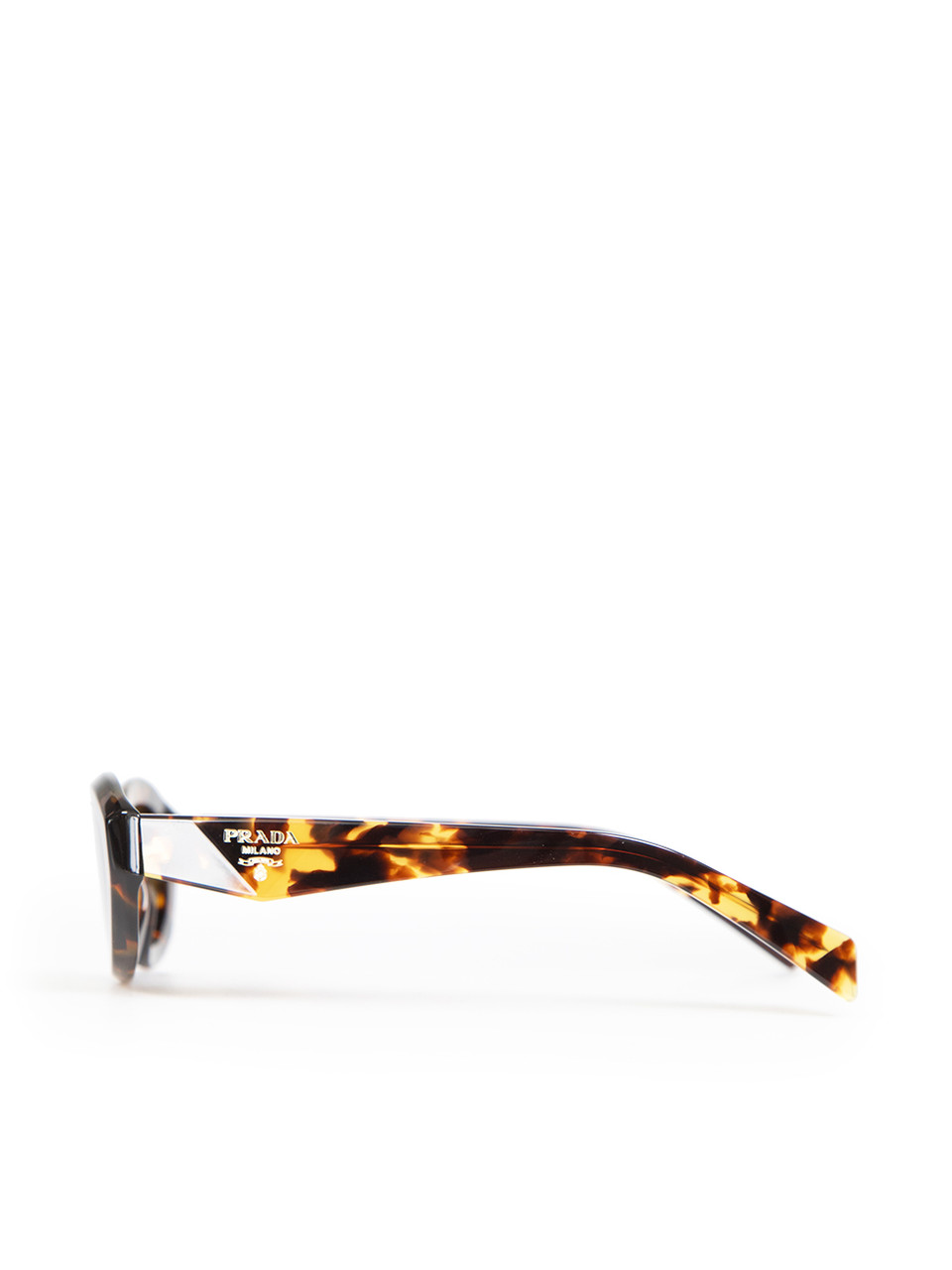 Prada Brown Tortoiseshell Oval Tinted Sunglasses