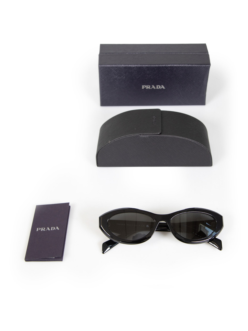 Prada Black Tinted Oval Sunglasses Prada Black Tinted Oval Sunglasses