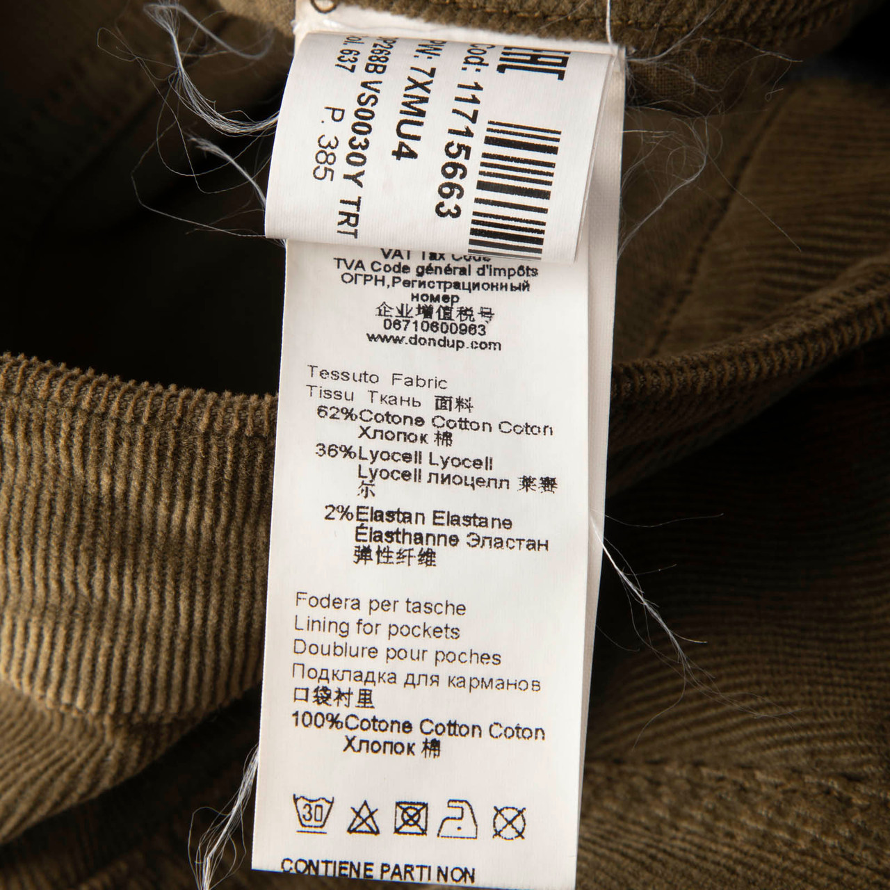 Dondup Green Slim Fitted Koons Trousers