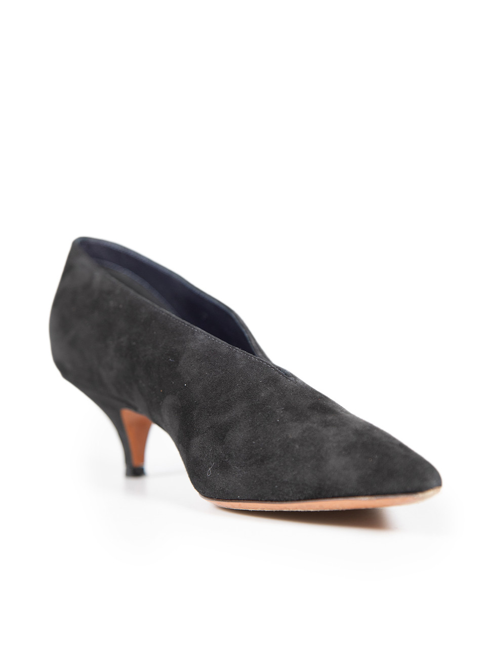 Céline Black Suede Kitten Heel Pumps